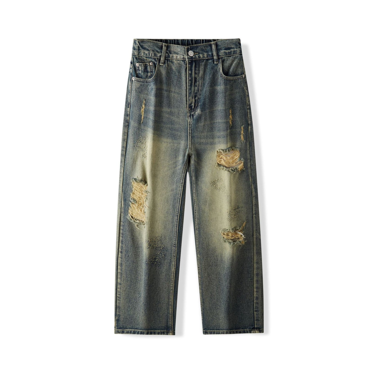 American-style Retro Washed Ripped Jeans